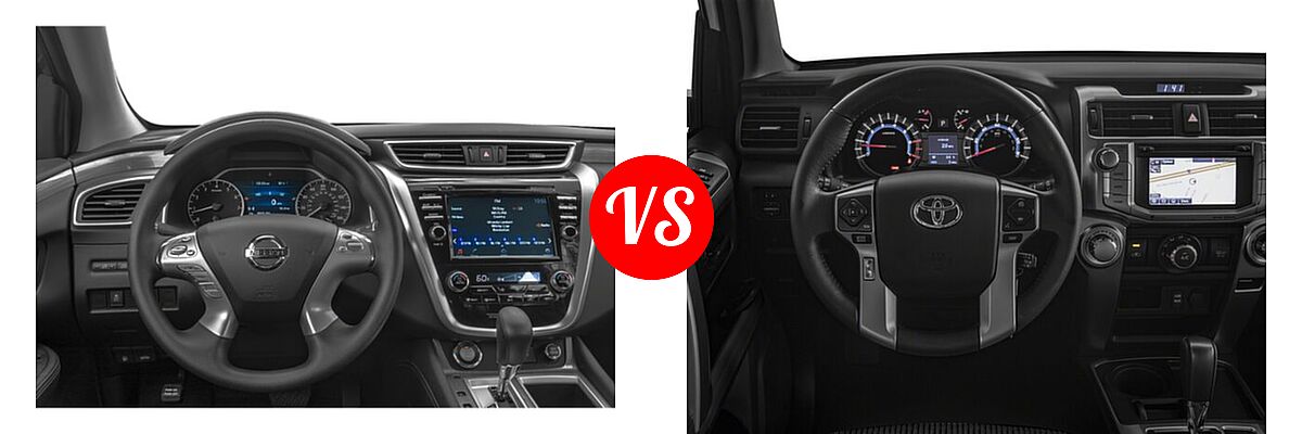 2018 Nissan Murano SUV Platinum / S / SL / SV vs. 2018 Toyota 4Runner SUV SR5 / SR5 Premium - Dashboard Comparison