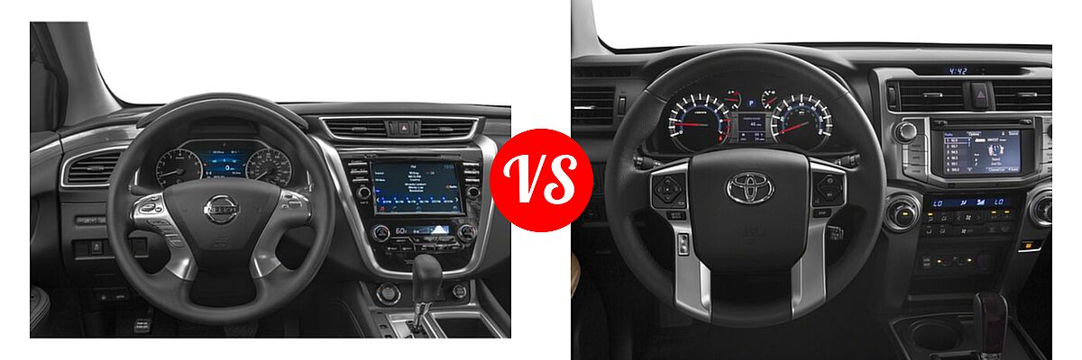 2018 Nissan Murano SUV Platinum / S / SL / SV vs. 2018 Toyota 4Runner SUV Limited - Dashboard Comparison
