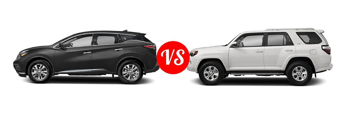2018 Nissan Murano SUV Platinum / S / SL / SV vs. 2018 Toyota 4Runner SUV SR5 / SR5 Premium - Side Comparison