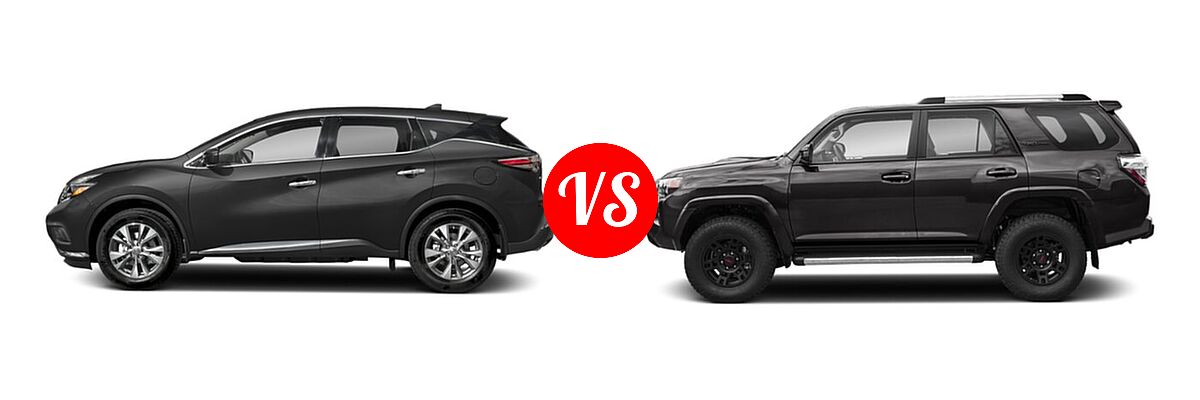 2018 Nissan Murano SUV Platinum / S / SL / SV vs. 2018 Toyota 4Runner SUV TRD Pro - Side Comparison