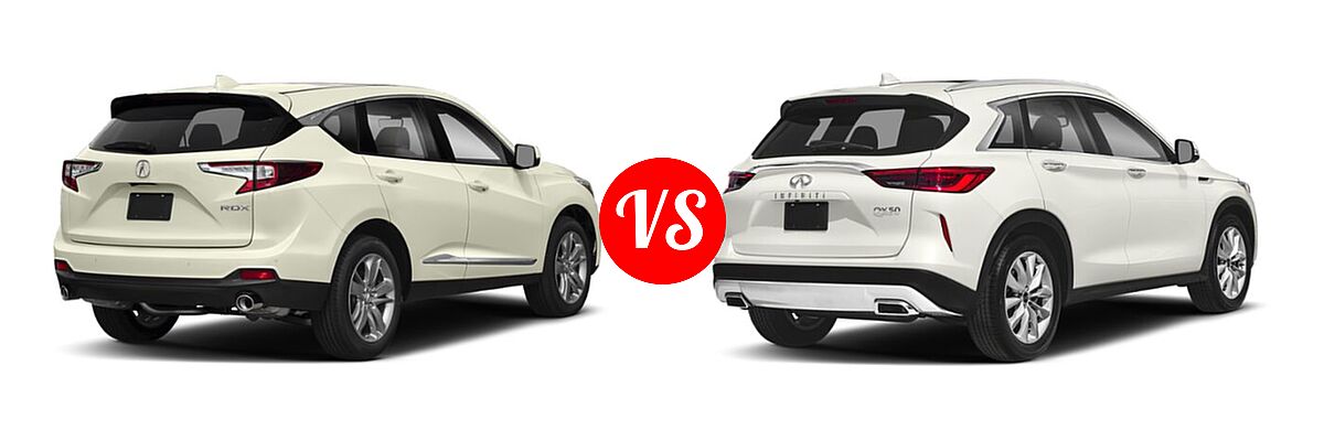 2019 Acura RDX SUV w/Advance Pkg vs. 2019 Infiniti QX50 SUV ESSENTIAL / LUXE / PURE - Rear Right Comparison