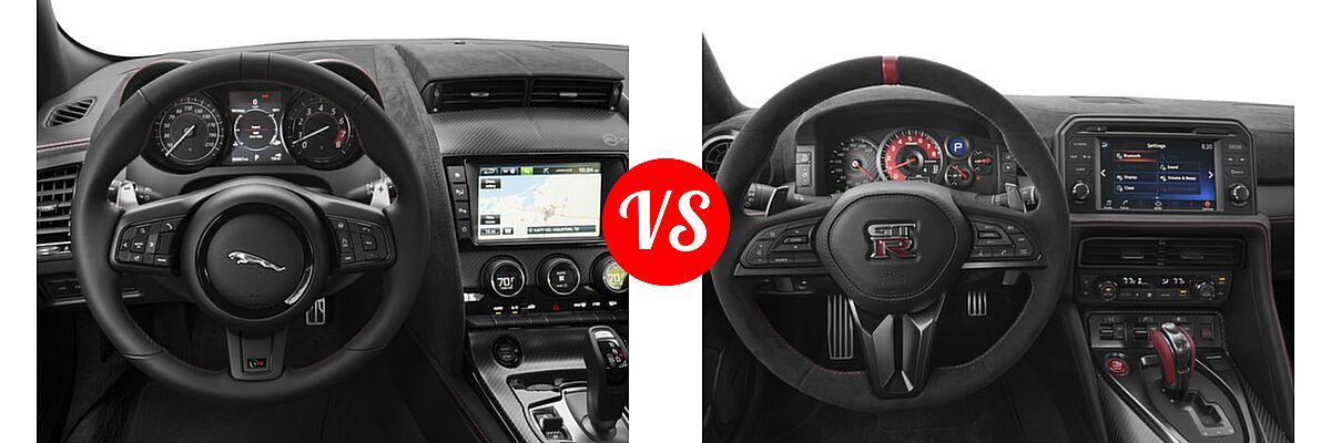 2017 Jaguar F-TYPE SVR Coupe SVR vs. 2017 Nissan GT-R NISMO Coupe NISMO - Dashboard Comparison