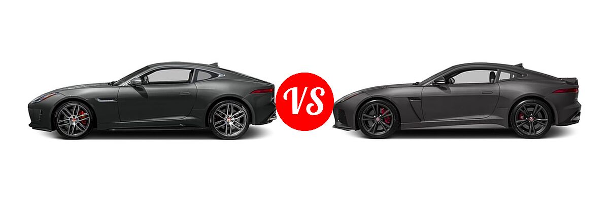 2017 Jaguar F-TYPE R Coupe R vs. 2017 Jaguar F-TYPE SVR Coupe SVR - Side Comparison