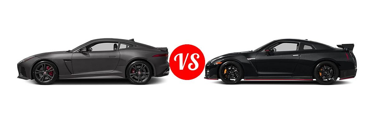 2017 Jaguar F-TYPE SVR Coupe SVR vs. 2017 Nissan GT-R NISMO Coupe NISMO - Side Comparison