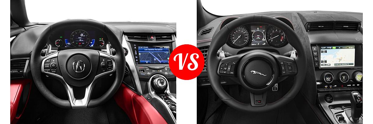 2017 Acura NSX Coupe Coupe vs. 2017 Jaguar F-TYPE SVR Coupe SVR - Dashboard Comparison