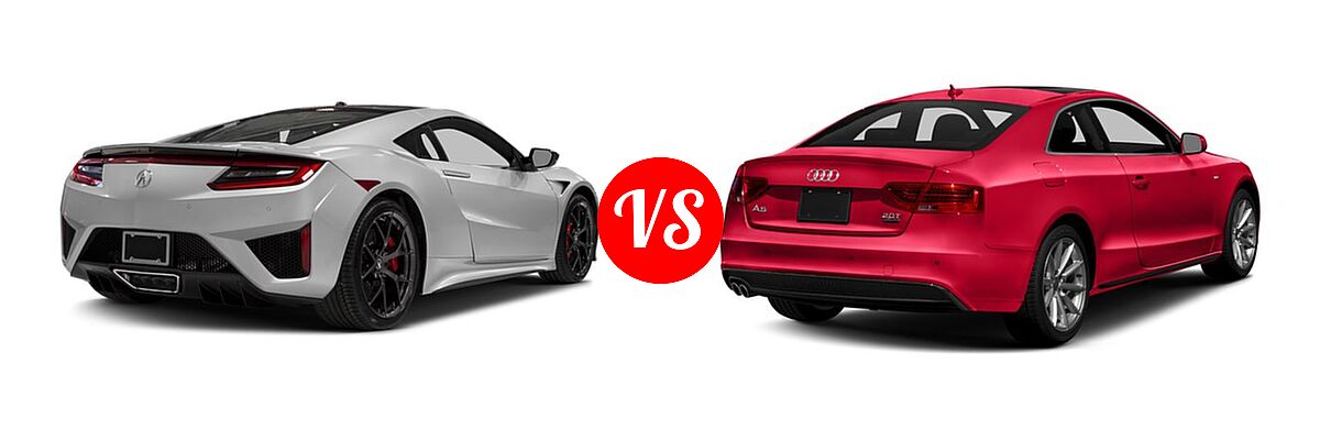 2017 Acura NSX Coupe Coupe vs. 2017 Audi A5 Coupe Sport - Rear Right Comparison