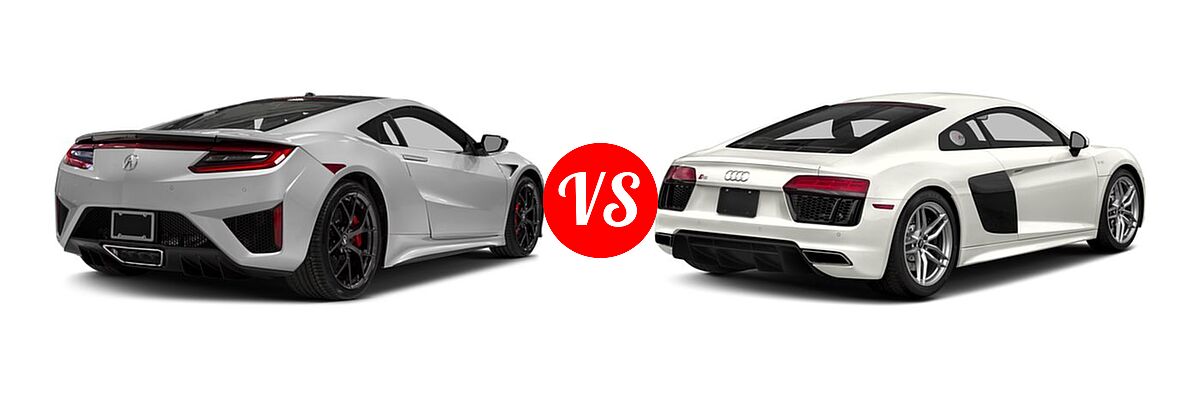 2017 Acura NSX Coupe Coupe vs. 2017 Audi R8 Coupe V10 / V10 plus - Rear Right Comparison