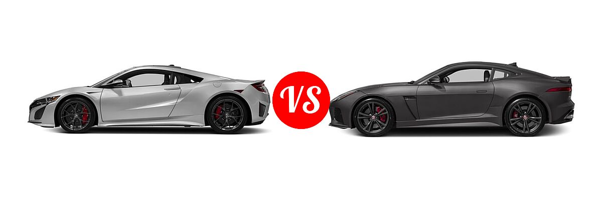2017 Acura NSX Coupe Coupe vs. 2017 Jaguar F-TYPE SVR Coupe SVR - Side Comparison