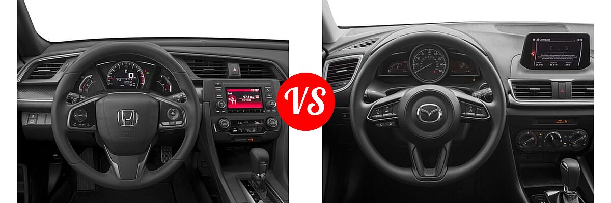 2017 Honda Civic Hatchback Sport vs. 2017 Mazda 3 Hatchback Sport - Dashboard Comparison