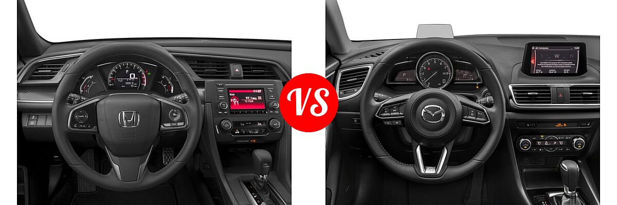 2017 Honda Civic Hatchback Sport vs. 2017 Mazda 3 Hatchback Grand Touring - Dashboard Comparison