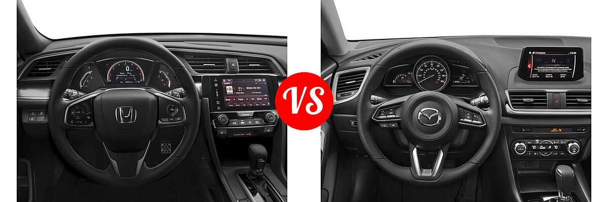 2017 Honda Civic Hatchback Sport Touring vs. 2017 Mazda 3 Hatchback Touring - Dashboard Comparison