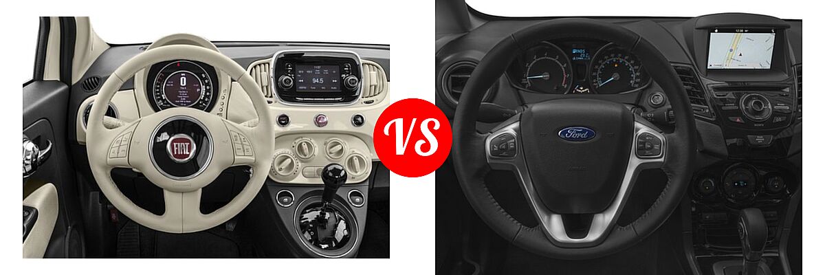 2018 FIAT 500 Hatchback Lounge / Pop vs. 2018 Ford Fiesta Hatchback Titanium - Dashboard Comparison