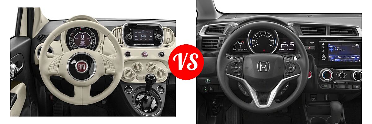 2018 FIAT 500 Hatchback Lounge / Pop vs. 2018 Honda Fit Hatchback EX - Dashboard Comparison