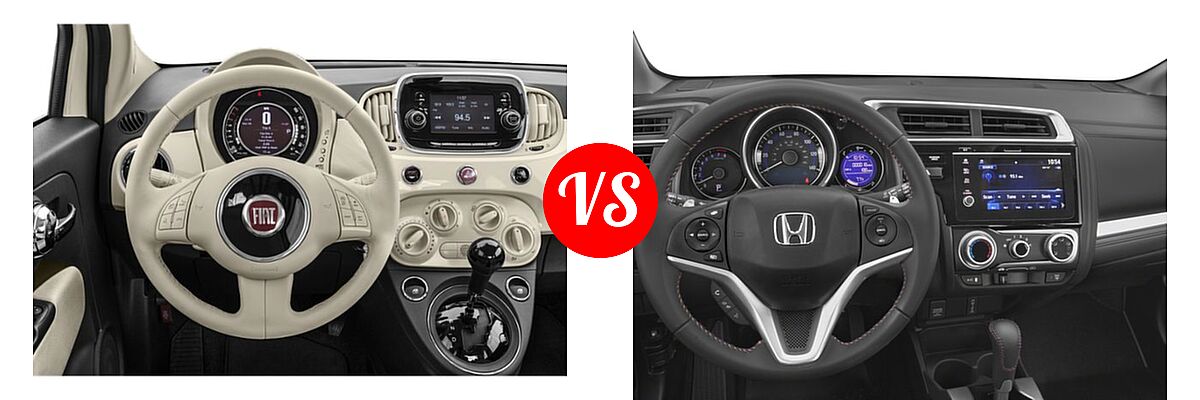2018 FIAT 500 Hatchback Lounge / Pop vs. 2018 Honda Fit Hatchback Sport - Dashboard Comparison
