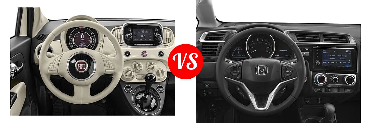 2018 FIAT 500 Hatchback Lounge / Pop vs. 2018 Honda Fit Hatchback EX-L - Dashboard Comparison