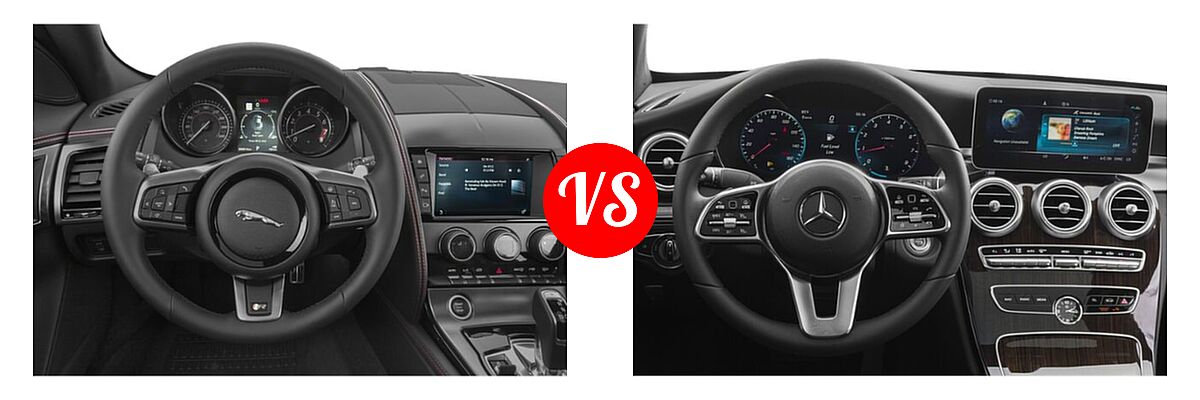 2018 Jaguar F-TYPE Coupe R-Dynamic vs. 2020 Mercedes-Benz C-Class Coupe C 300 - Dashboard Comparison