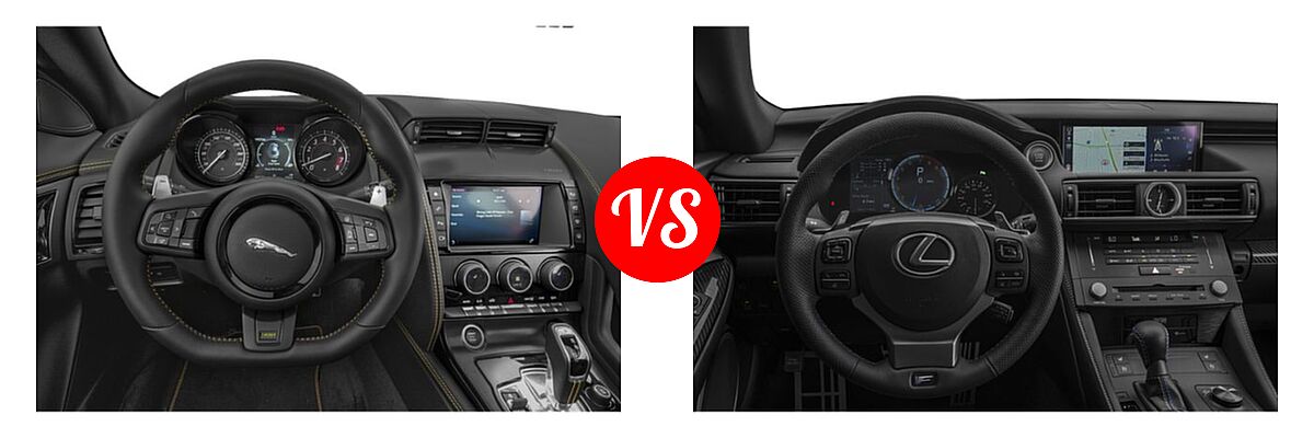 2018 Jaguar F-TYPE Coupe 400 Sport vs. 2019 Lexus RC F Coupe RWD - Dashboard Comparison