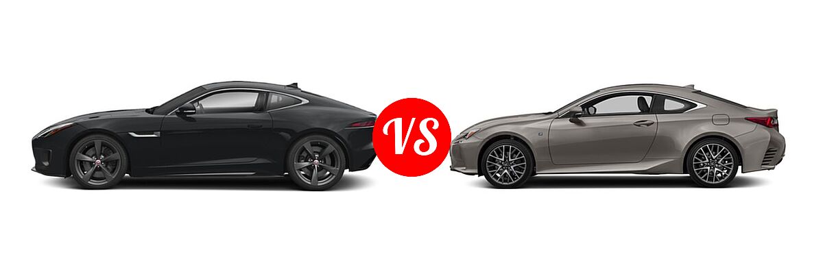 2018 Jaguar F-TYPE Coupe 400 Sport vs. 2018 Lexus RC 350 Coupe RC 350 - Side Comparison