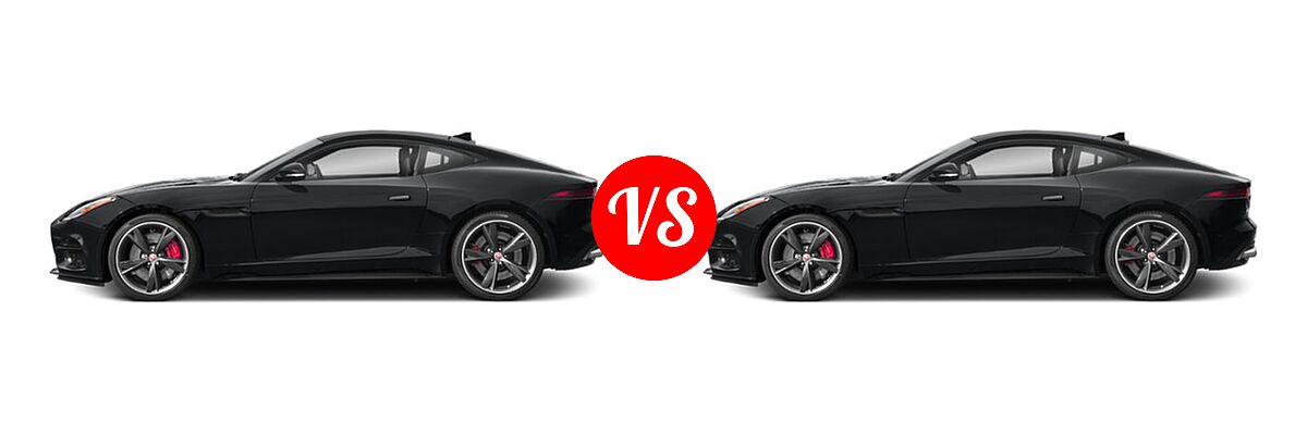 2018 Jaguar F-TYPE Coupe R-Dynamic vs. 2018 Jaguar F-TYPE R Coupe R - Side Comparison