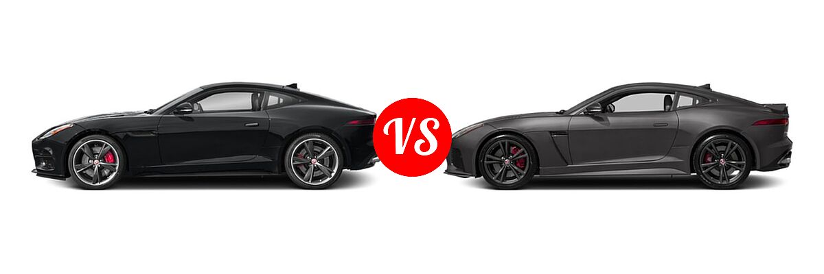 2018 Jaguar F-TYPE R Coupe R vs. 2018 Jaguar F-TYPE SVR Coupe SVR - Side Comparison
