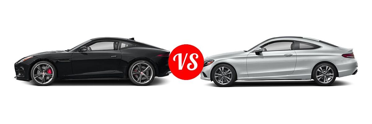 2018 Jaguar F-TYPE Coupe R-Dynamic vs. 2020 Mercedes-Benz C-Class Coupe C 300 - Side Comparison