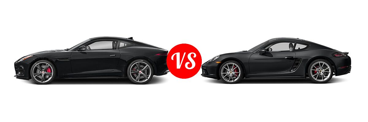 2018 Jaguar F-TYPE Coupe R-Dynamic vs. 2018 Porsche 718 Cayman Coupe S - Side Comparison