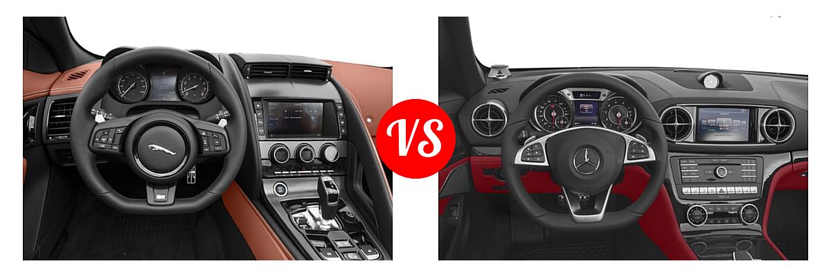 2018 Jaguar F-TYPE R Convertible R vs. 2019 Mercedes-Benz SL-Class Convertible SL 450 - Dashboard Comparison
