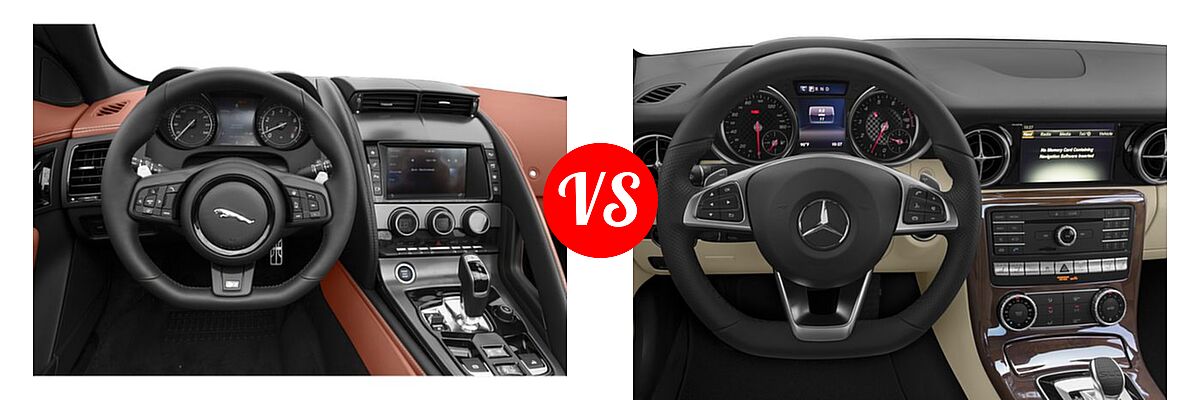 2018 Jaguar F-TYPE Convertible 400 Sport / R-Dynamic vs. 2018 Mercedes-Benz SLC-Class Convertible SLC 300 - Dashboard Comparison