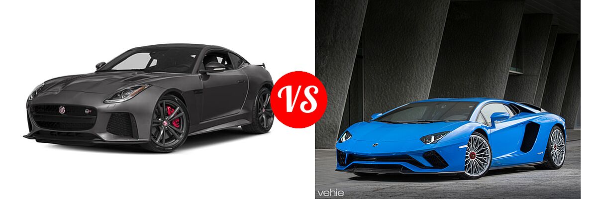 2018 Jaguar F-TYPE Coupe SVR vs. 2018 Lamborghini Aventador Coupe - Front Left Comparison