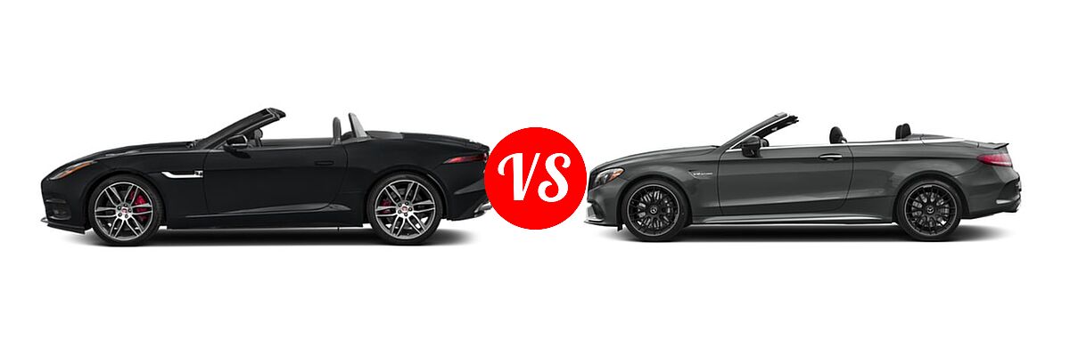 2018 Jaguar F-TYPE Convertible 400 Sport / R-Dynamic vs. 2018 Mercedes-Benz C-Class AMG C 63 Convertible AMG C 63 - Side Comparison