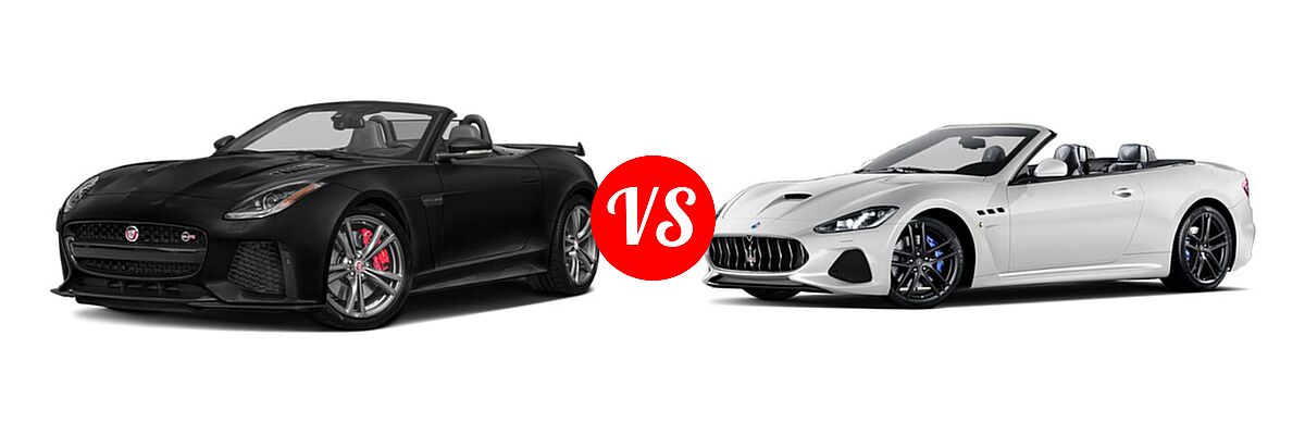 2018 Jaguar F-TYPE SVR Convertible SVR vs. 2018 Maserati GranTurismo Convertible Convertible MC / Sport - Front Left Comparison