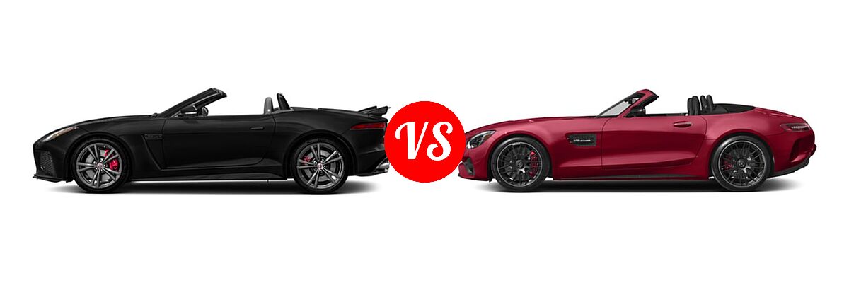 2018 Jaguar F-TYPE SVR Convertible SVR vs. 2018 Mercedes-Benz AMG GT Convertible AMG GT / AMG GT C - Side Comparison