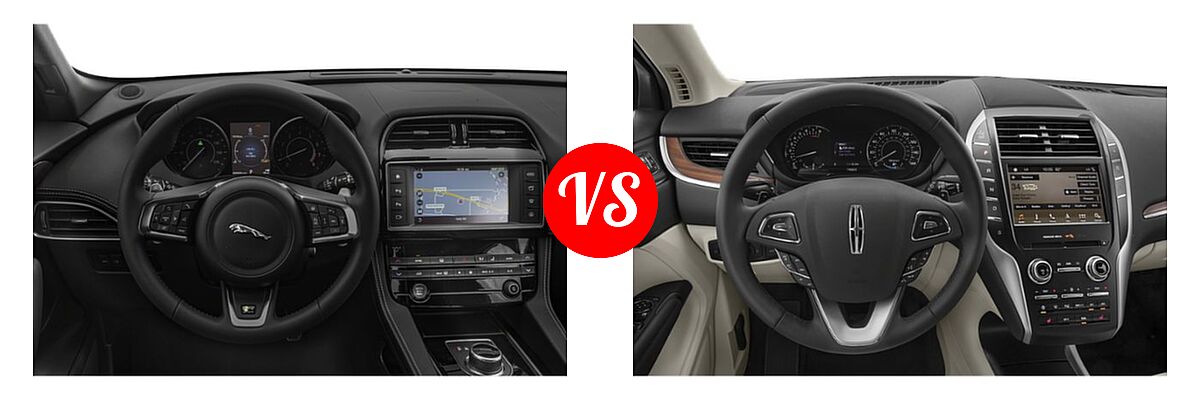 2019 Jaguar F-PACE SUV 25t R-Sport vs. 2019 Lincoln MKC SUV Black Label / FWD / Reserve / Select / Standard - Dashboard Comparison