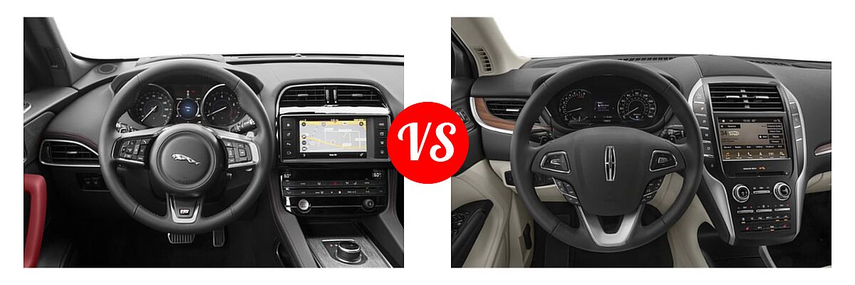 2019 Jaguar F-PACE SUV S vs. 2019 Lincoln MKC SUV Black Label / FWD / Reserve / Select / Standard - Dashboard Comparison