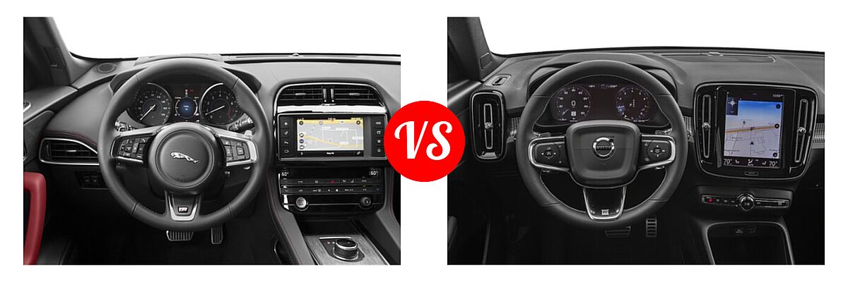 2019 Jaguar F-PACE SVR SUV SVR vs. 2019 Volvo XC40 SUV R-Design - Dashboard Comparison