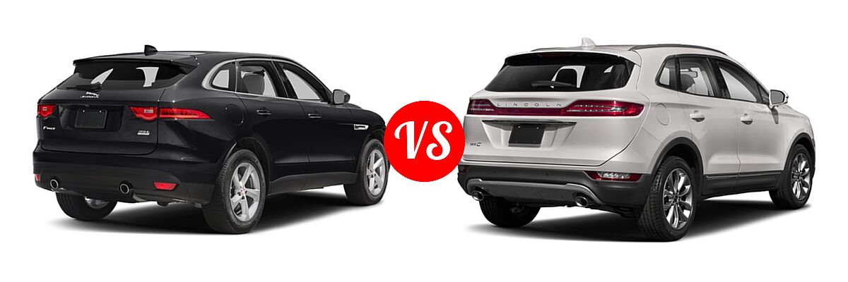 2019 Jaguar F-PACE SUV 30t Portfolio / 30t Premium / 30t Prestige vs. 2019 Lincoln MKC SUV Black Label / FWD / Reserve / Select / Standard - Rear Right Comparison