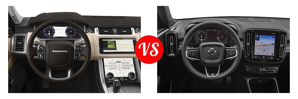 2019 Land Rover Range Rover Sport SVR SUV SVR vs. 2019 Volvo XC40 SUV R-Design - Dashboard Comparison