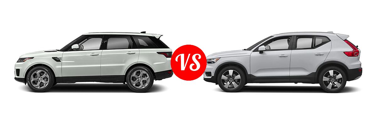 2019 Land Rover Range Rover Sport SVR SUV SVR vs. 2019 Volvo XC40 SUV Momentum / R-Design - Side Comparison
