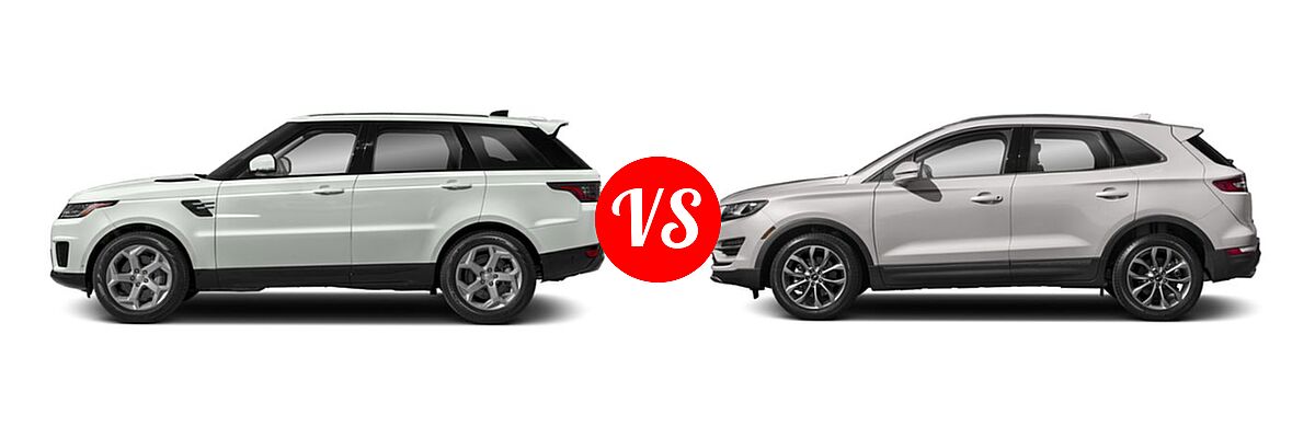 2019 Land Rover Range Rover Sport SVR SUV SVR vs. 2019 Lincoln MKC SUV Black Label / FWD / Reserve / Select / Standard - Side Comparison