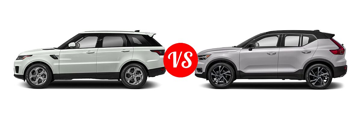 2019 Land Rover Range Rover Sport SVR SUV SVR vs. 2019 Volvo XC40 SUV R-Design - Side Comparison
