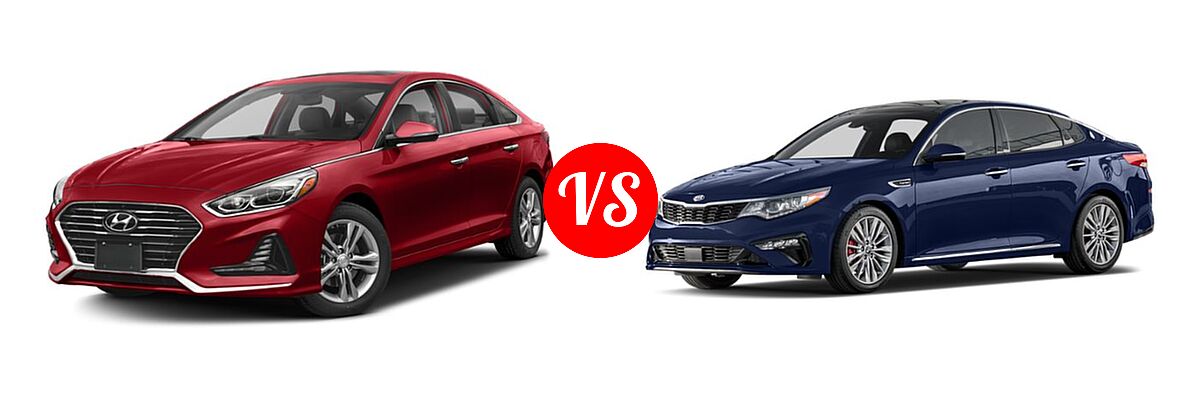 2019 Hyundai Sonata Sedan Eco / SE / SEL vs. 2019 Kia Optima Sedan LX - Front Left Comparison