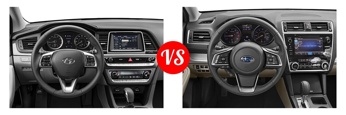 2019 Hyundai Sonata Sedan Eco / SE / SEL vs. 2019 Subaru Legacy Sedan Premium - Dashboard Comparison
