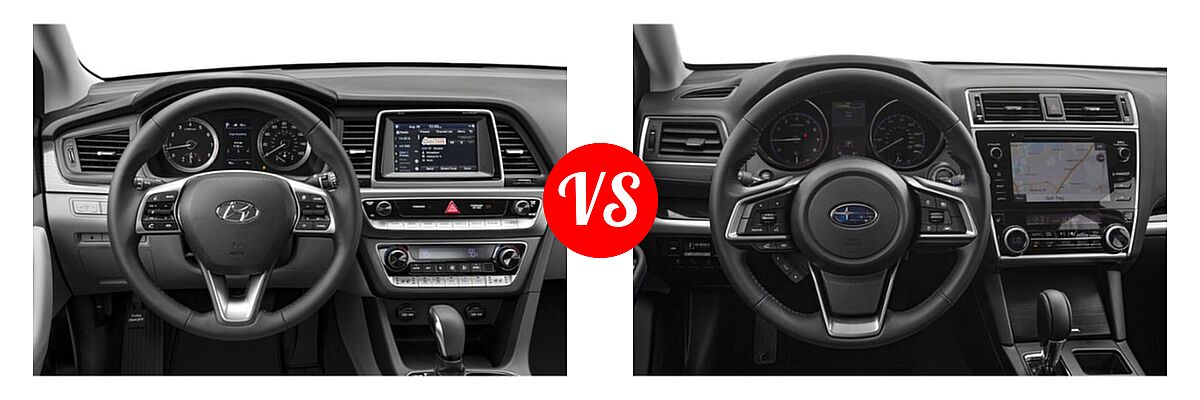 2019 Hyundai Sonata Sedan Eco / SE / SEL vs. 2019 Subaru Legacy Sedan Sport - Dashboard Comparison