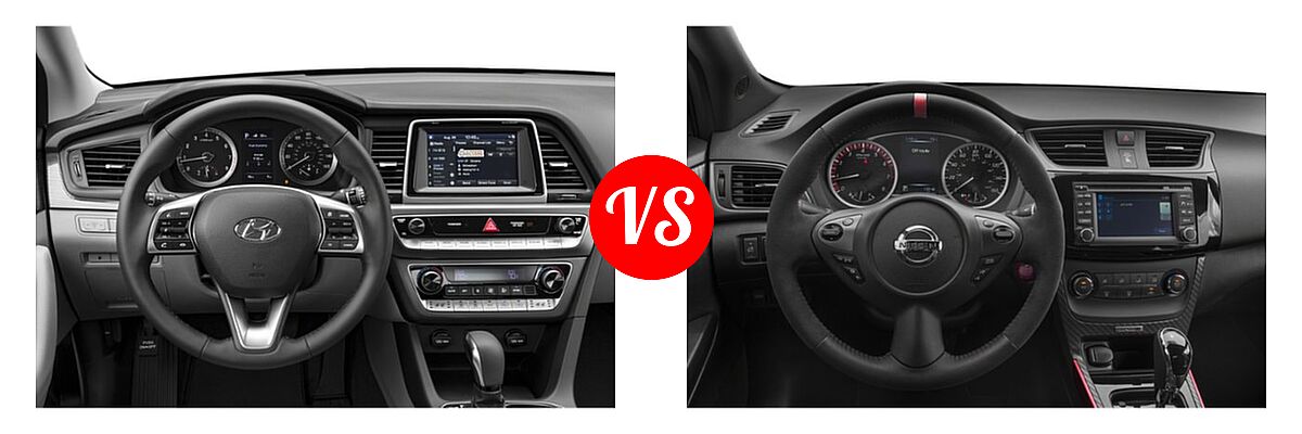 2019 Hyundai Sonata Sedan Eco / SE / SEL vs. 2019 Nissan Sentra NISMO Sedan NISMO - Dashboard Comparison