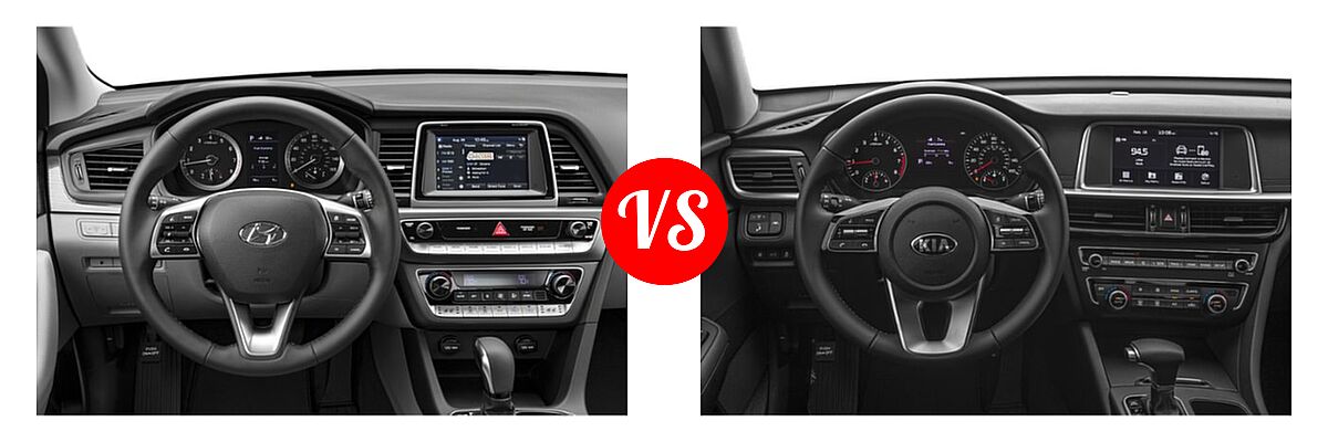 2019 Hyundai Sonata Sedan Eco / SE / SEL vs. 2019 Kia Optima Sedan LX / S - Dashboard Comparison