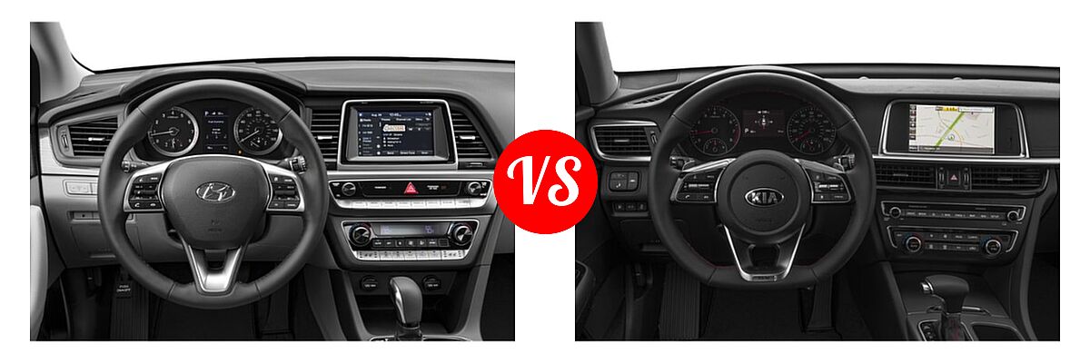 2019 Hyundai Sonata Sedan Eco / SE / SEL vs. 2019 Kia Optima Sedan SX - Dashboard Comparison