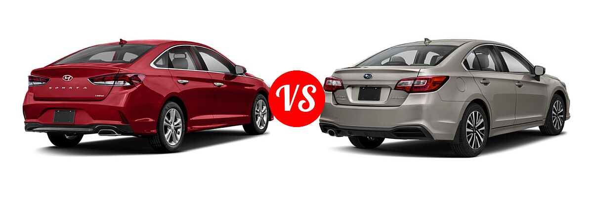 2019 Hyundai Sonata Sedan Eco / SE / SEL vs. 2019 Subaru Legacy Sedan Premium - Rear Right Comparison