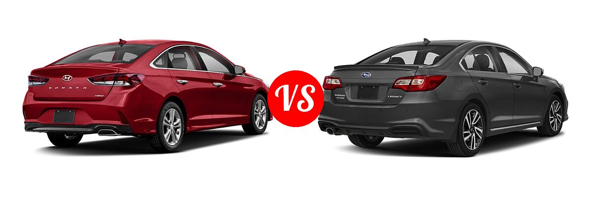 2019 Hyundai Sonata Sedan Eco / SE / SEL vs. 2019 Subaru Legacy Sedan Sport - Rear Right Comparison