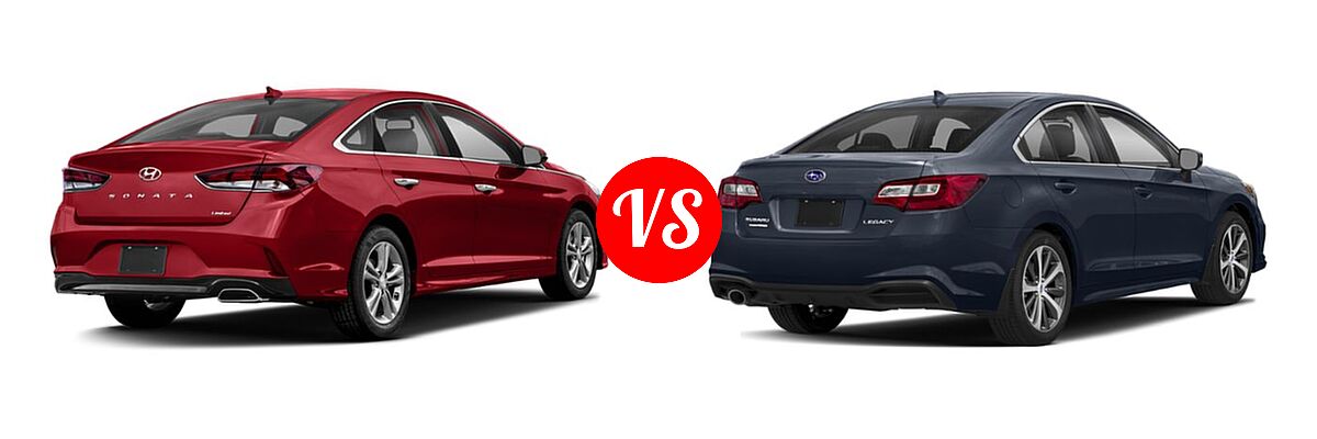 2019 Hyundai Sonata Sedan Eco / SE / SEL vs. 2019 Subaru Legacy Sedan Limited - Rear Right Comparison