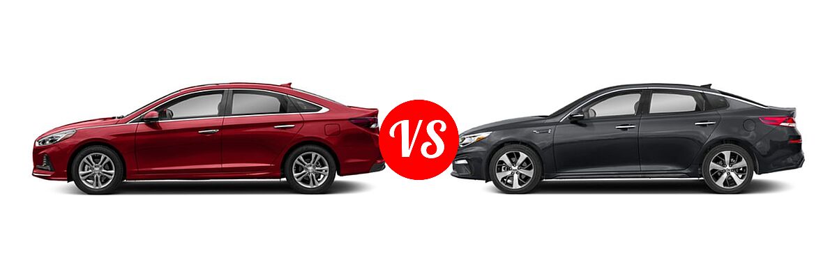 2019 Hyundai Sonata Sedan Eco / SE / SEL vs. 2019 Kia Optima Sedan LX - Side Comparison